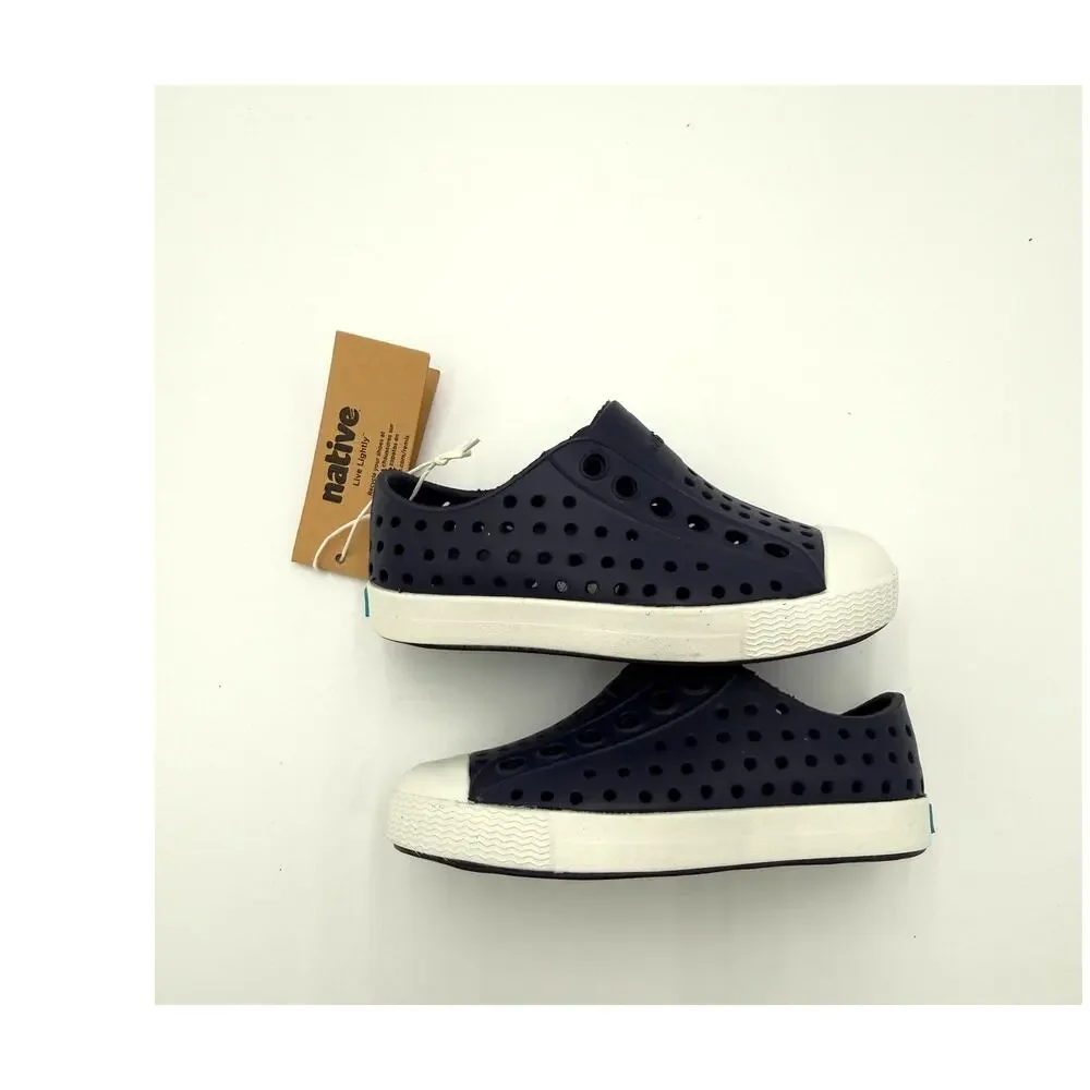 New Native Jefferson Child Shoes - Regatta Blue/Shell White - c5